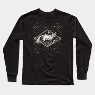 Vintage Illustration of Mystical Red Fox // Mystic Fox Retro Long Sleeve T-Shirt